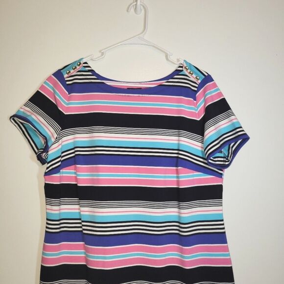 New Talbots Multicolor Striped Dress X - Picture 3 of 12